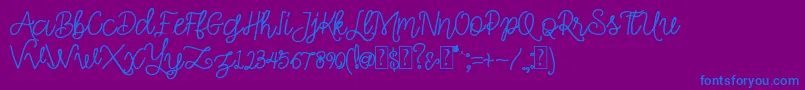 Simple Swirl Font – Blue Fonts on Purple Background