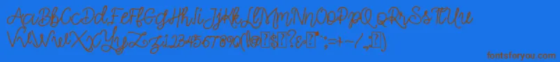 Police Simple Swirl – polices brunes sur fond bleu
