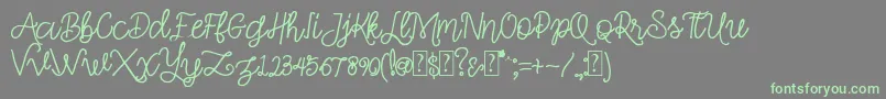 Simple Swirl Font – Green Fonts on Gray Background