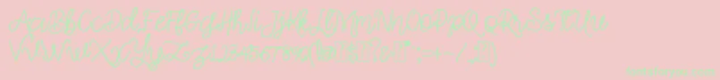 Simple Swirl-Schriftart – Grüne Schriften auf rosa Hintergrund