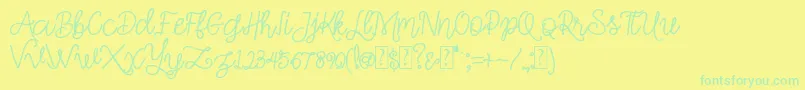 Czcionka Simple Swirl – zielone czcionki na żółtym tle