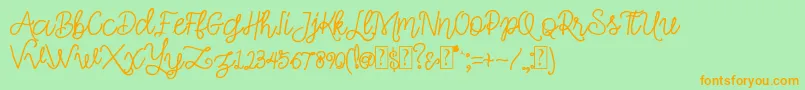 Simple Swirl Font – Orange Fonts on Green Background