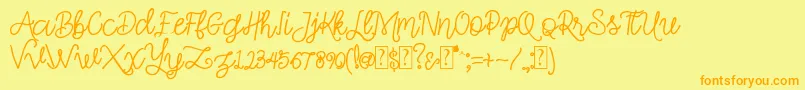 Simple Swirl Font – Orange Fonts on Yellow Background