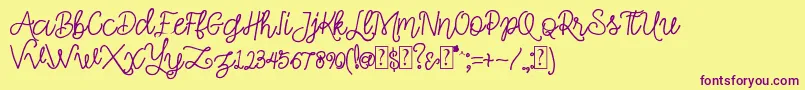 Simple Swirl Font – Purple Fonts on Yellow Background