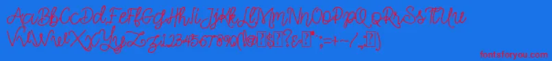 Simple Swirl Font – Red Fonts on Blue Background