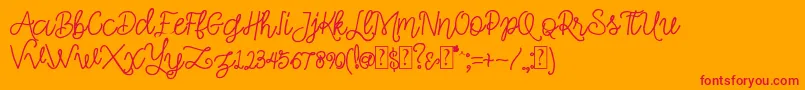 フォントSimple Swirl – オレンジの背景に赤い文字