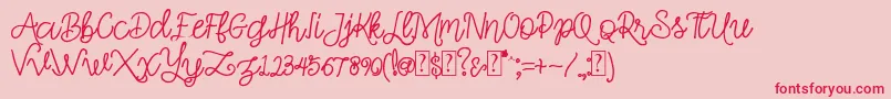 Simple Swirl Font – Red Fonts on Pink Background