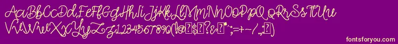 Simple Swirl Font – Yellow Fonts on Purple Background