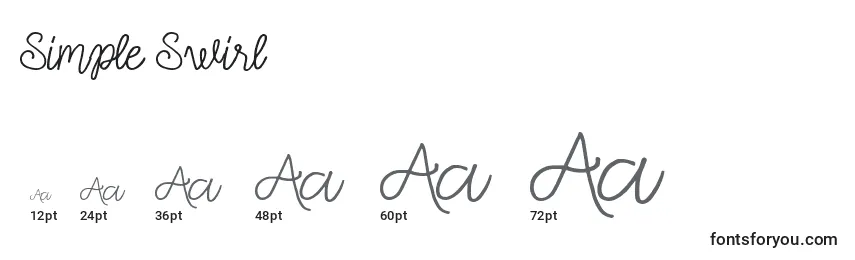 Simple Swirl Font Sizes