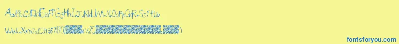 SimpleLucky Font – Blue Fonts on Yellow Background