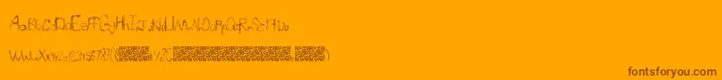 SimpleLucky-Schriftart – Braune Schriften auf orangefarbenem Hintergrund