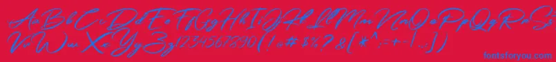 Simpletune   Free Personal Use Font – Blue Fonts on Red Background