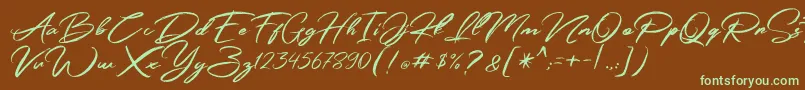 Simpletune   Free Personal Use Font – Green Fonts on Brown Background