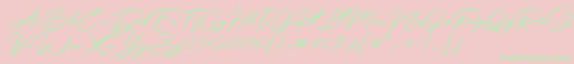 Simpletune   Free Personal Use-Schriftart – Grüne Schriften auf rosa Hintergrund