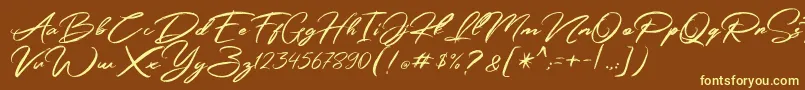Simpletune   Free Personal Use Font – Yellow Fonts on Brown Background