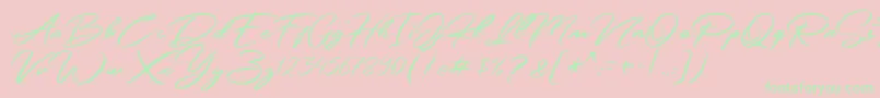 Simpletune   Free Personal Use-Schriftart – Grüne Schriften auf rosa Hintergrund