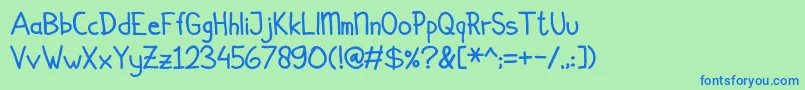 フォントSimplicito – 青い文字は緑の背景です。