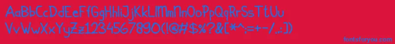 フォントSimplicito – 赤い背景に青い文字