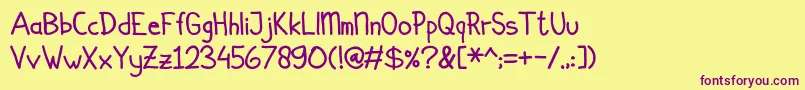 Simplicito Font – Purple Fonts on Yellow Background