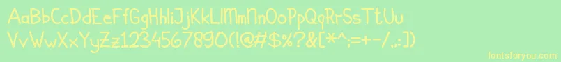 フォントSimplicito – 黄色の文字が緑の背景にあります
