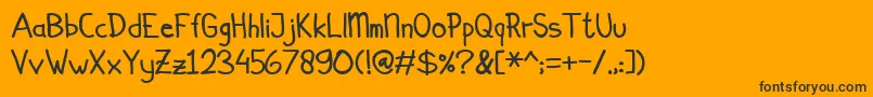 Simplicito-Schriftart – Schwarze Schriften auf orangefarbenem Hintergrund