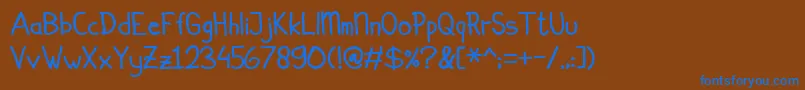 フォントSimplicito – 茶色の背景に青い文字