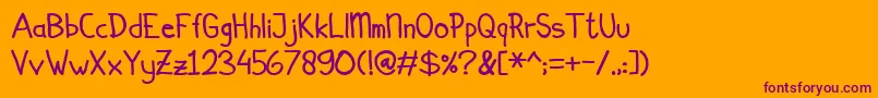 Simplicito-fontti – violetit fontit oranssilla taustalla