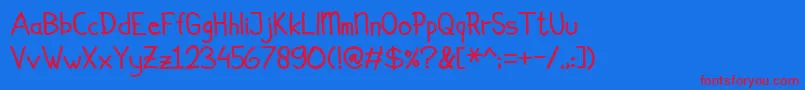 Simplicito Font – Red Fonts on Blue Background