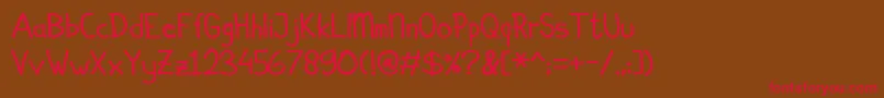 Simplicito Font – Red Fonts on Brown Background