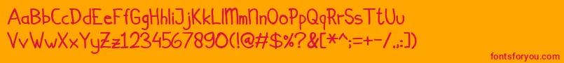 Simplicito Font – Red Fonts on Orange Background