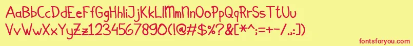 Simplicito Font – Red Fonts on Yellow Background