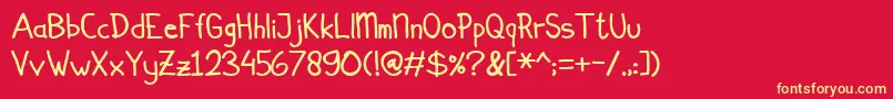 Simplicito Font – Yellow Fonts on Red Background
