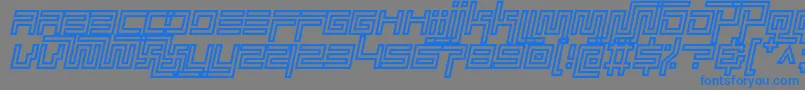 フォントsimplicity extend hollow italic – 灰色の背景に青い文字