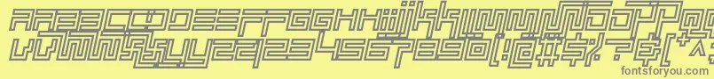 simplicity extend hollow italic Font – Gray Fonts on Yellow Background