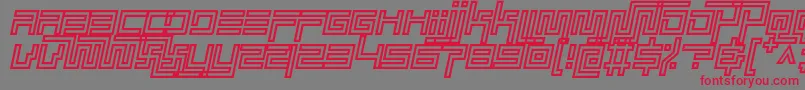 simplicity extend hollow italic Font – Red Fonts on Gray Background