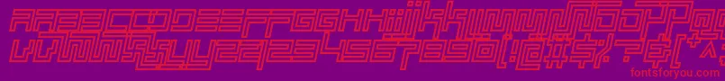 Fonte simplicity extend hollow italic – fontes vermelhas em um fundo violeta