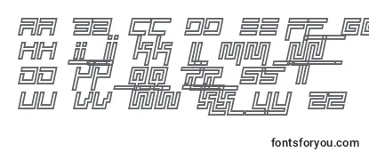 Обзор шрифта Simplicity extend hollow italic