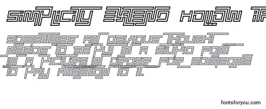 Обзор шрифта Simplicity extend hollow italic (140949)