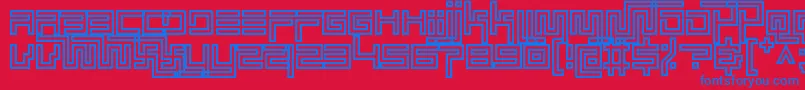 フォントsimplicity extend hollow – 赤い背景に青い文字