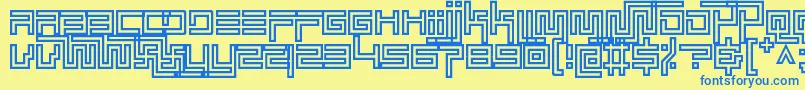 simplicity extend hollow Font – Blue Fonts on Yellow Background