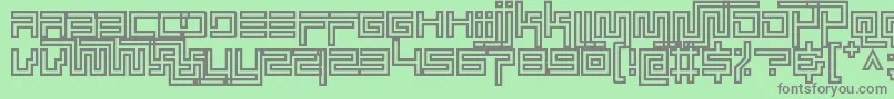 simplicity extend hollow Font – Gray Fonts on Green Background