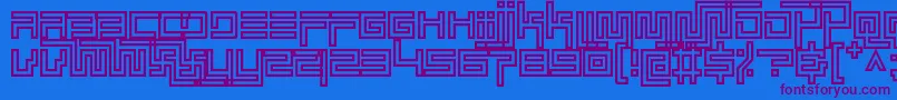 フォントsimplicity extend hollow – 紫色のフォント、青い背景