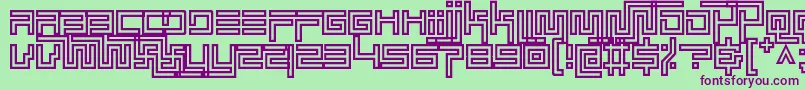 フォントsimplicity extend hollow – 緑の背景に紫のフォント
