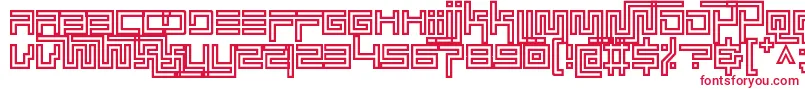 simplicity extend hollow Font – Red Fonts on White Background