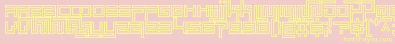 simplicity extend hollow Font – Yellow Fonts on Pink Background