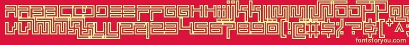 Шрифт simplicity extend hollow – жёлтые шрифты на красном фоне