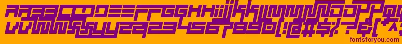 フォントsimplicity extend italic – オレンジの背景に紫のフォント