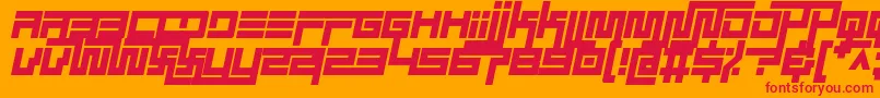 simplicity extend italic Font – Red Fonts on Orange Background