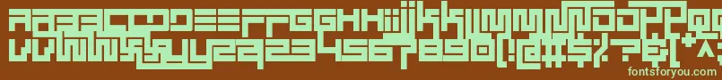 Fonte simplicity extend regular – fontes verdes em um fundo marrom