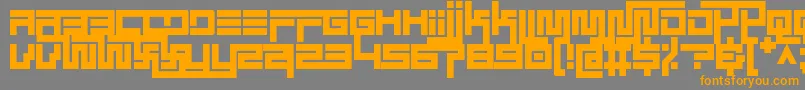 simplicity extend regular-Schriftart – Orangefarbene Schriften auf grauem Hintergrund
